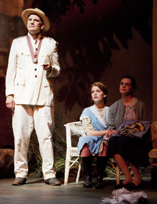 Jim Dwyer as Father Jack, Rebecca Turner as Rose and Madeleyn Murphy as Agnes (Photo by Matthew Allar)